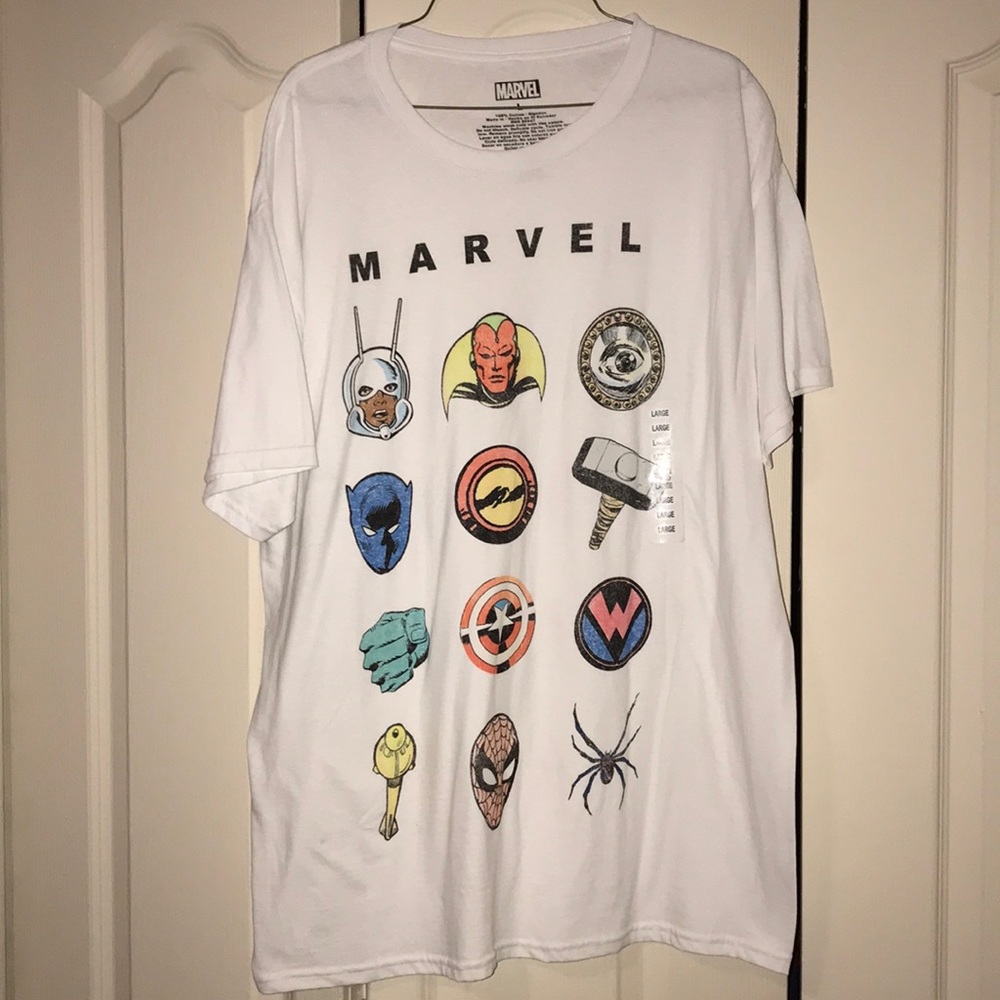 NWT White Marvel Tee Large